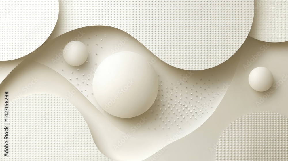 Poster abstract background with soft ecru tones dotted design and eggshell paper texture
