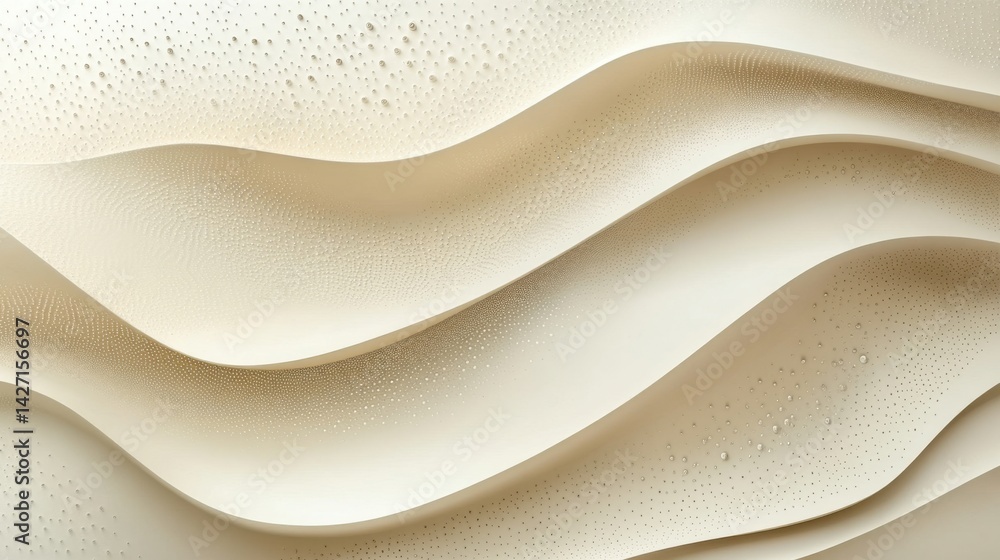 Poster abstract background with soft ecru tones dotted design and eggshell paper texture