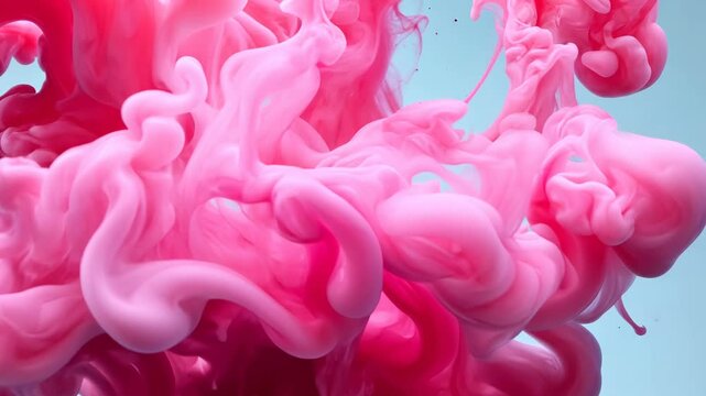 Cinematic Pink Smoke Explosion 3D Abstract Patterns and Textures with Floral Blooms and Roses