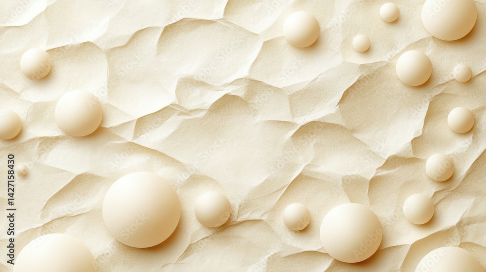 Poster abstract background with soft ecru tones dotted design and eggshell paper texture
