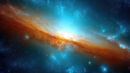 Fototapeta premium Hypersonic collision of galaxies transforms cosmic landscape in deep space