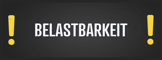 Belastbarkeit (Resilience) - A blackboard illustration with white text.