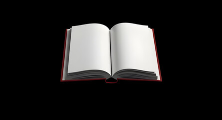 Floating Hardcover Opened Book with Blank Cover on Dark Background – Isolated Minimalist Mockup for Publishing, Design Templates, or Advertising
