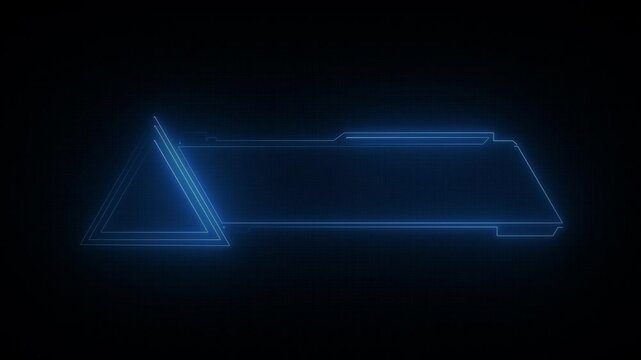 Abstract futuristic background of blue glowing digital numbers. sci f technology HUD picture frame. glowing neon border frame, 4k motion video.Digital neon HUD futuristic background.
