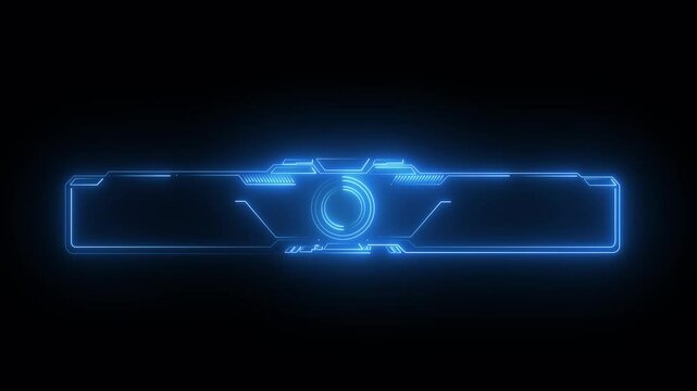 Abstract futuristic background of blue glowing digital numbers. sci f technology HUD picture frame. glowing neon border frame, 4k motion video.Digital neon HUD futuristic background.