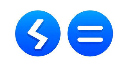 Sum Vector Icon: Professional Flat Cobalt Symbol Pictogram Usage