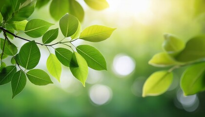 Obraz premium green branch with leaves natural background