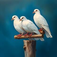 Obraz premium two white doves