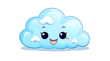 Humorous cloud storage symbol displaying joy - vector illustration for technology concepts