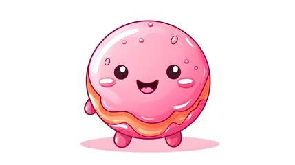 Fototapeta premium Unique logo design for a charming pink donut shop branding with a cute and humorous touch