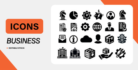 Business Icons Set - Modern Vector Illustrations for Corporate Use