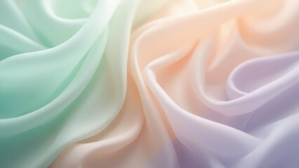 Obraz premium Abstract Pastel Silk Fabric Background, Soft Draping Material, Smooth Textile Texture for Fashion, Design, or Wedding Themes