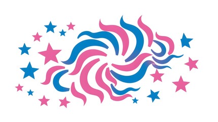 Fototapeta premium Fireworks Star Swirl Glyph Illustration for Festive and Holiday Designs