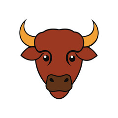 cow head on white background