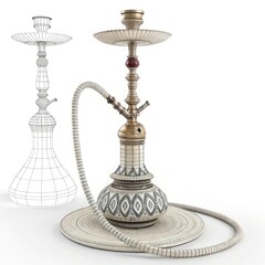 Naklejka premium hookah isolated on black