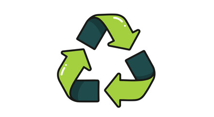 Obraz premium A good eco-friendly green vector. Recycling symbol with green arrows on white background