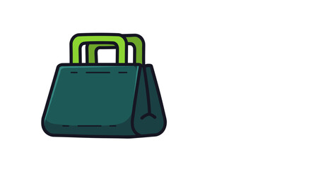 A good eco-friendly green vector. Stylish green shopping bag in minimalist design