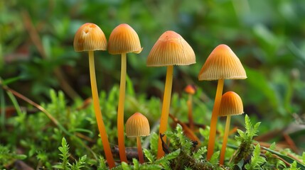 Fototapeta premium The Mexican magic mushroom is a type of mushroom that contains psilocybin and psilocin. These chemicals can cause hallucinations and other psychedelic effects.