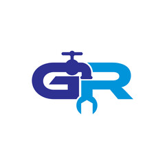 Letter G and R Plumber Logo Vector 001