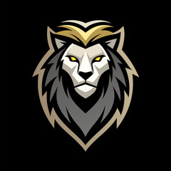 Majestic Lion Emblem: A powerful lion emblem, exuding strength and dominance, features intricate details, sharp lines, and a regal pose, commanding attention with its bold design.