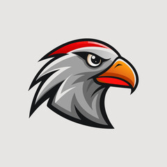 Obraz premium Eagle Head Illustration: A powerful and majestic eagle head illustration showcasing sharp features, focused gaze, and an emblem of strength. 