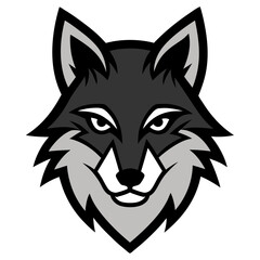 Fototapeta premium Wolf Graphic Illustration: A detailed illustration presents the formidable face of a wolf, showcasing a mix of strength and awareness.