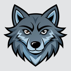 Fototapeta premium Wolf Portrait: A striking illustration captures the intense gaze and bold features of a wolf, rendered in a dynamic, stylized manner with an attention-grabbing aesthetic.