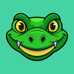 Fototapeta premium Smiling Alligator Cartoon Face