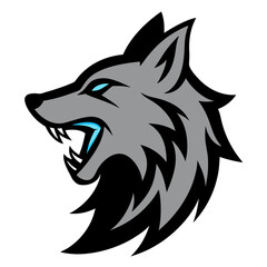 The Lone Wolf: A digital illustration of a fierce wolf, captured in dynamic profile. Evoking strength, resilience, and untamed wilderness. 