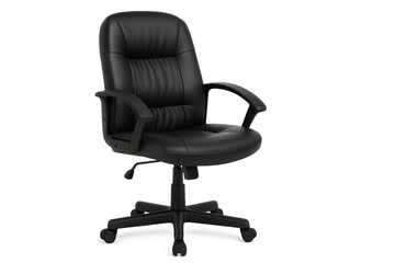 Obraz premium Comfortable Black Office Chair With Ergonomic Design for Work or Study Setup