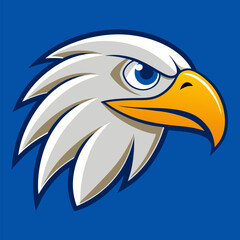 Fototapeta premium Majestic Eagle Icon: A striking illustration of a proud eagle, its keen eyes focused and feathers elegantly designed against a brilliant backdrop.