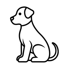 Cute Dog Cartoon: A charming illustration of a canine friend, in a simple, clean outline style. Capturing the essence of companionship and playful spirit.