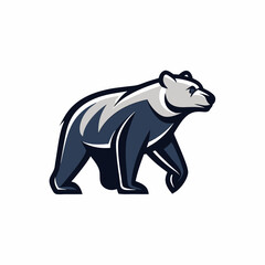 Fototapeta premium Symbolic Bear Icon: A stylized illustration of a powerful bear in a dynamic stride, embodying strength and resilience. This icon perfect for conveying a sense of might and stability.