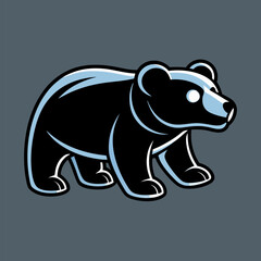 Obraz premium Bear illustration: A sleek illustration of a bear, with simplified details. The image captures the essence of this iconic animal.