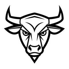 Bull's Head Symbol: A striking illustration of a bull's head, exuding strength and determination, perfect for symbolizing power and resilience.