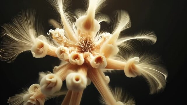 Underwater Abstract Beauty of Pink and White Coral Anemone in Ocean Garden