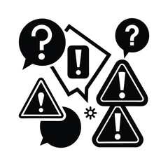 Vector Icon Set Featuring Alert Symbols