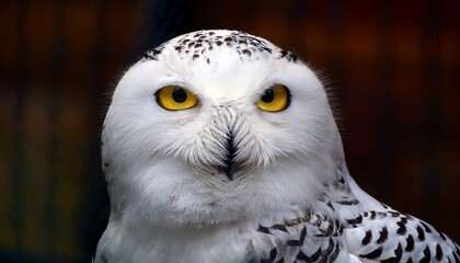 snowy owl bubo scandiacus close up