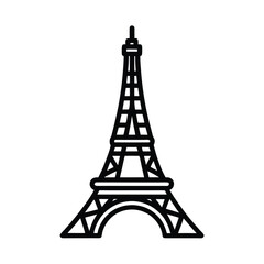 Obraz premium Minimal Line Eiffel Tower Icon