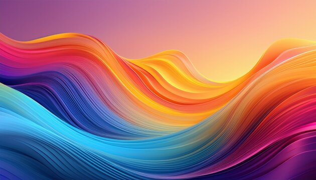 vibrant abstract waves with colorful smooth gradient background