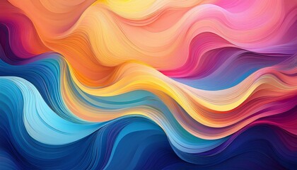 Fototapeta premium abstract colorful waves in blue pink orange and yellow shades