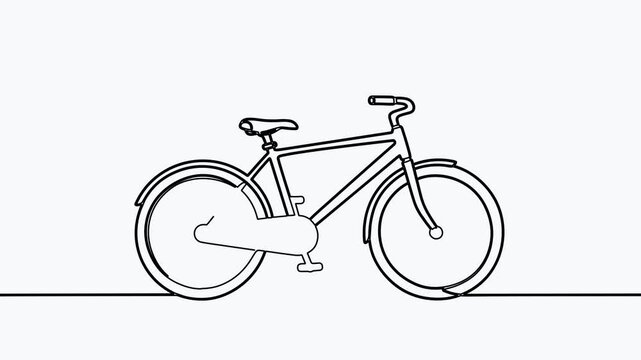 Line drawing of a bicycle against a minimalist background  