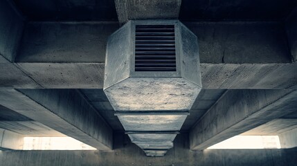 Fototapeta premium Squareshaped air duct for building airflow system Functional ventilation infrastructure