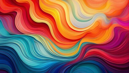 Obraz premium vibrant abstract wave pattern in bold colors and flowing design