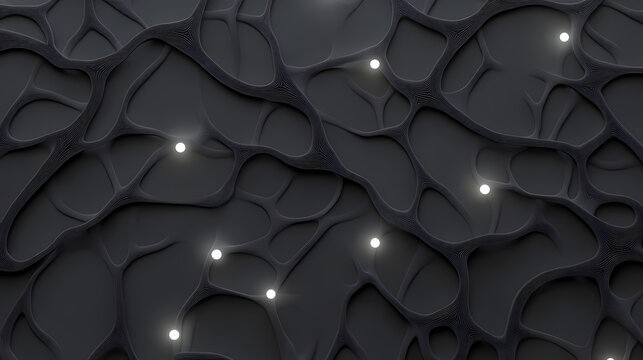 Deep gray with glowing circuit lines branching playfully like vines. Circuit Vine. Illustration