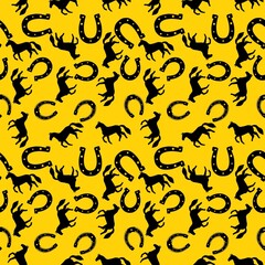 Christmas animals seamless horse pattern for wrapping paper and fabrics