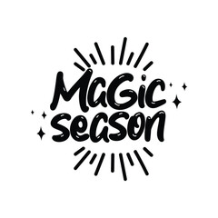 Obraz premium Magic Season Lettering Vector Design.