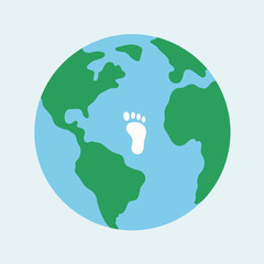 Fototapeta premium Earth with a footprint symbolizing environmental awareness 