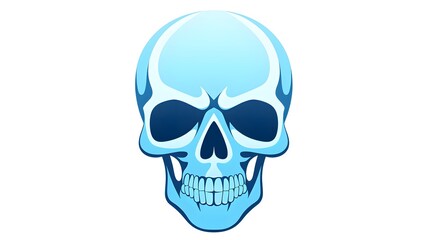 Fototapeta premium Skull Vector Icon Flat Symbol Soft Blue CO 2 Image for Professionals