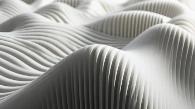 3D White Pattern Design with Black Metal Lines and Waves Vector Illustration for Wallpaper Backgrounds